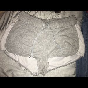 grey reebok workout/sleep shorts
